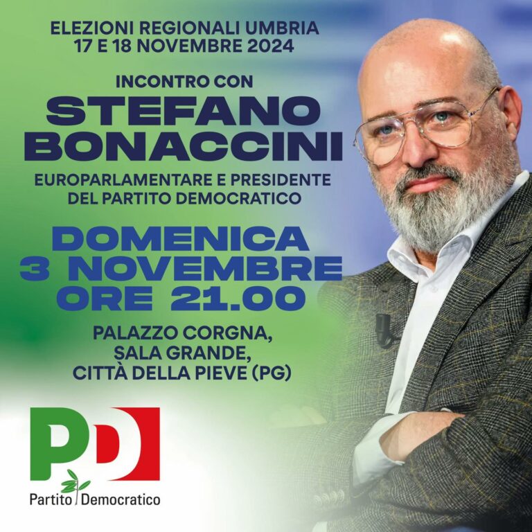 Domenica 3/11 Bonaccini a Città della Pieve